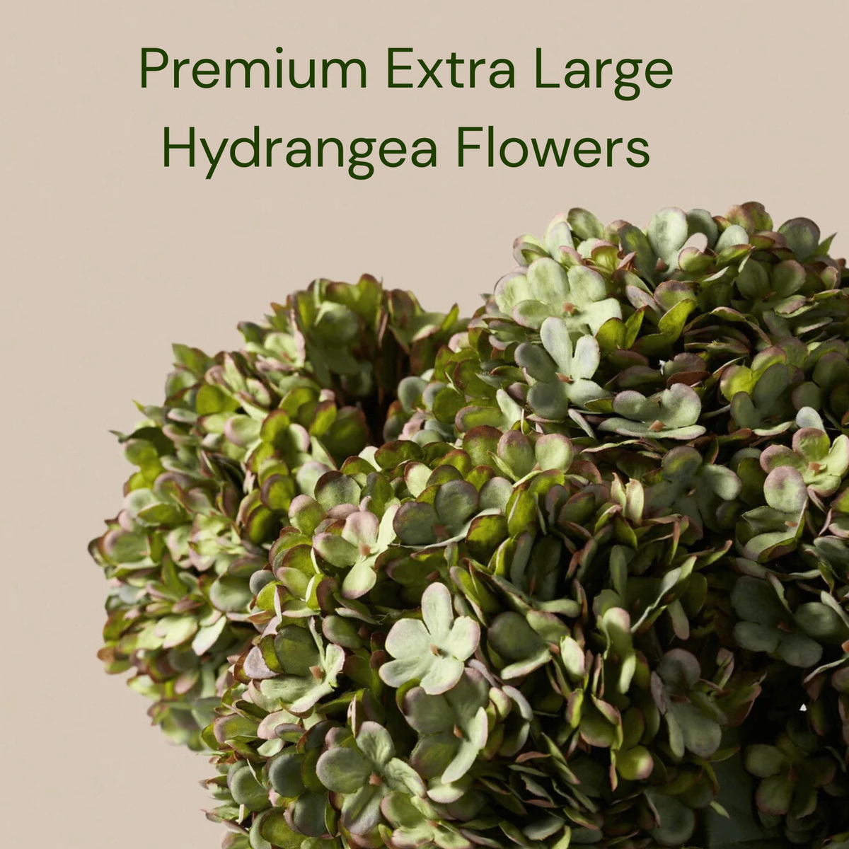 5 Stems Extra Large Green Hydrangea Artificial Flowers, 19 Inch Real Touch Silk Hydrangeas, Realistic Faux Floral Stems for Modern Farmhouse Decor, Every Room Home & Kitchen Decor