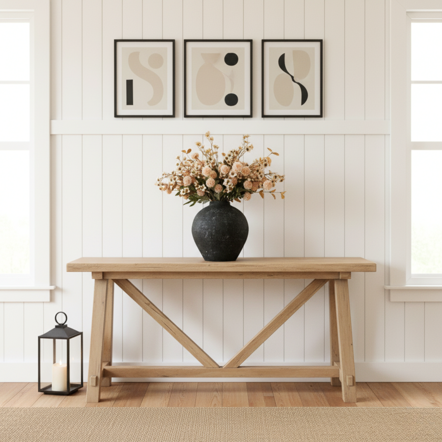 Bulk Silk Flower Arrangements For Home Decor, Fake Mums, Long Stem Artificial Flowers, Real Touch Flowers, Floral Centerpieces For Tables, Kiku + Eucalyptus + Wild Flowers Artificial, Beige Room Decor