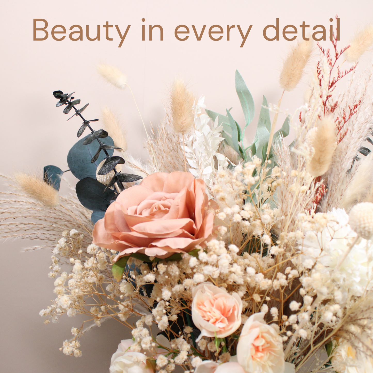 High End Artificial Flowers & Pampas Grass Decor with Vase, Centro De Mesa de Comedor, Adornos para Sala Modernos, Kitchen Island Decor, Home Decor Living Room Table Decor