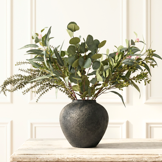 Large Eucalyptus Centerpieces for Table Decor, Long Artificial Greenery Stems Arrangement, Real Touch Silk Branches for Coffee Table, Dining Kitchen Island & Farmhouse Home Decor, 30 Inches Tall