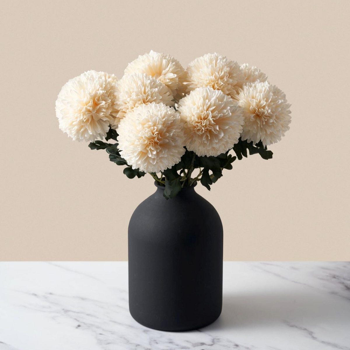 Large Black Flower Vase for Bedroom Decor Living Room Table, Black Arlo Vase Matte, Iron Metal Vases Home Decor, Wabi Sabi Decor